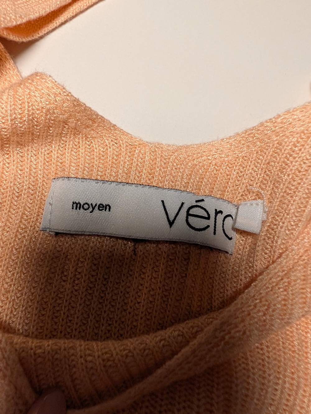 Vero Moda Peach Ribbed V-Neck Knit Tank - Picture 2 of 2